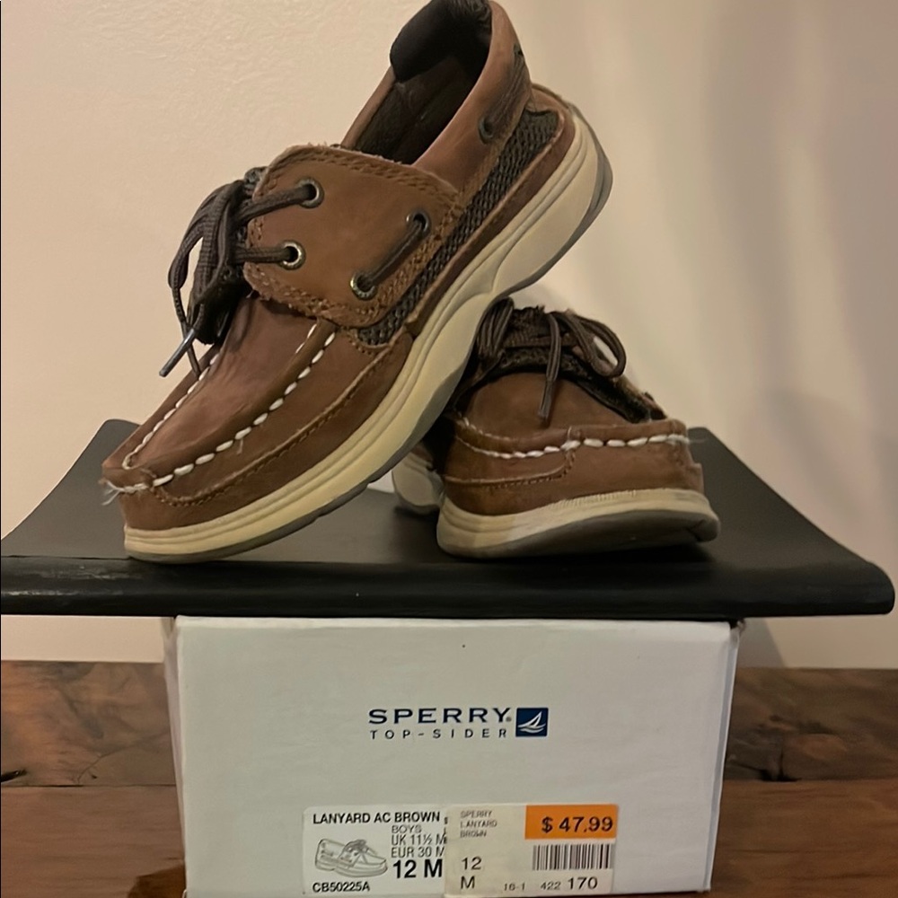 Sperry Lanyard AC Brown Boys Boat Shoes